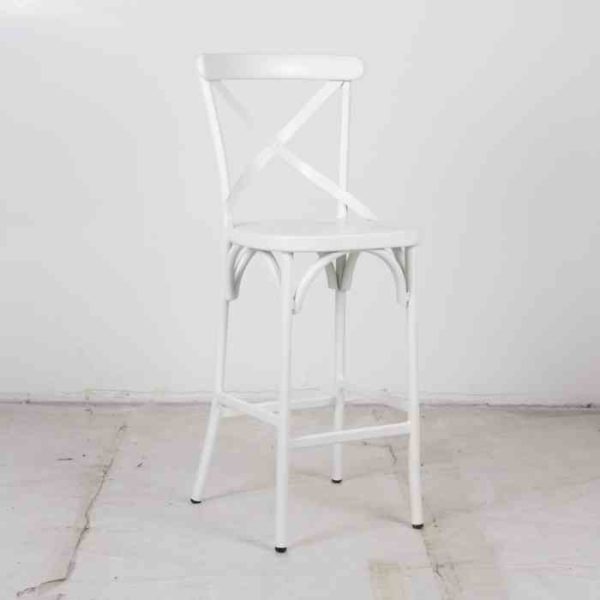 ברומו עיצובים - Offwhite כסא בר אלומניום איקס לבן