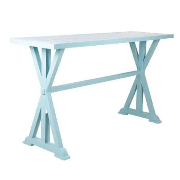 שולחן בר רגל איקס כחול
