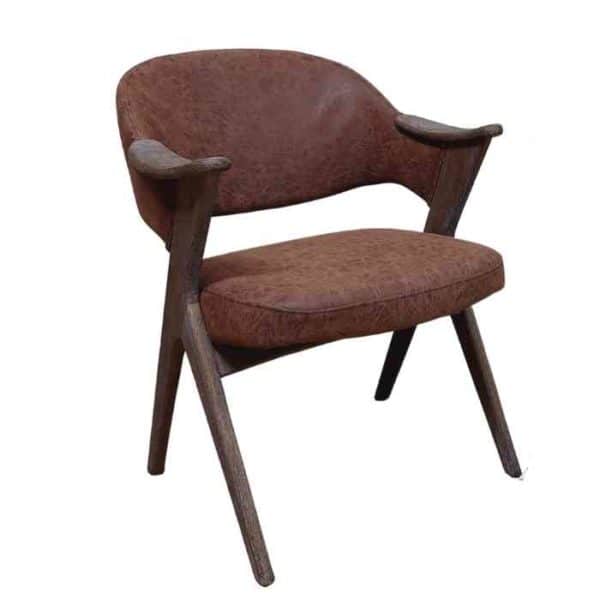 כורסא משולבת עץ וקטיפה