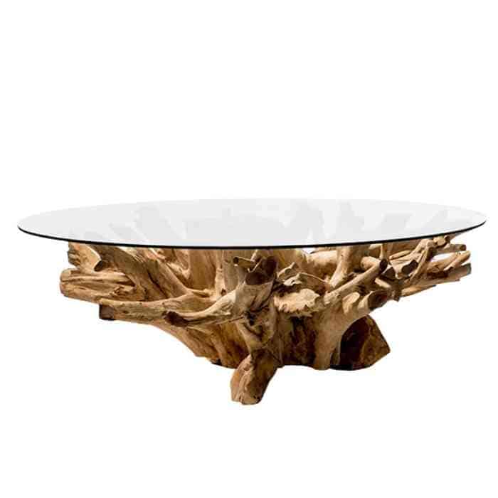 שולחן סלון גזע עץ טיק
