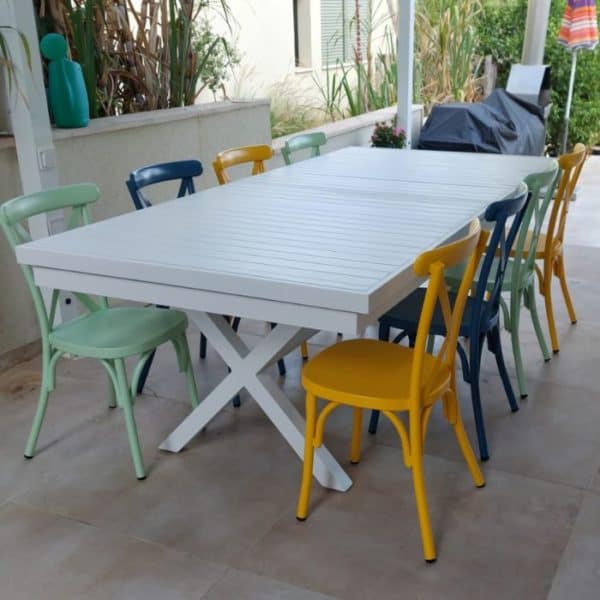 ברומו עיצובים - Linen שולחן אלומיניום לבן 240 ס״מ