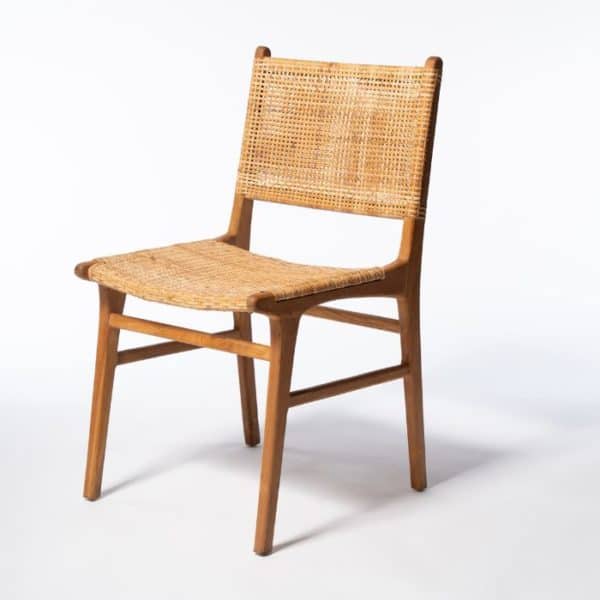 ברומו עיצובים - Jepara כסא אוכל טיק וראטן טבעי