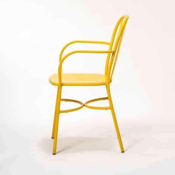 Joy כסא אלומיניום עם ידיות צהוב