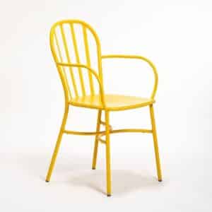Joy כסא אלומיניום עם ידיות צהוב