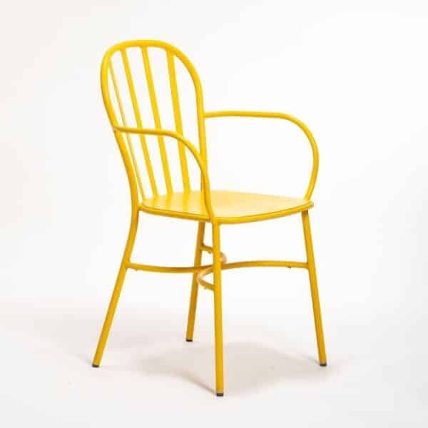 ברומו עיצובים - Joy כסא אלומיניום עם ידיות צהוב