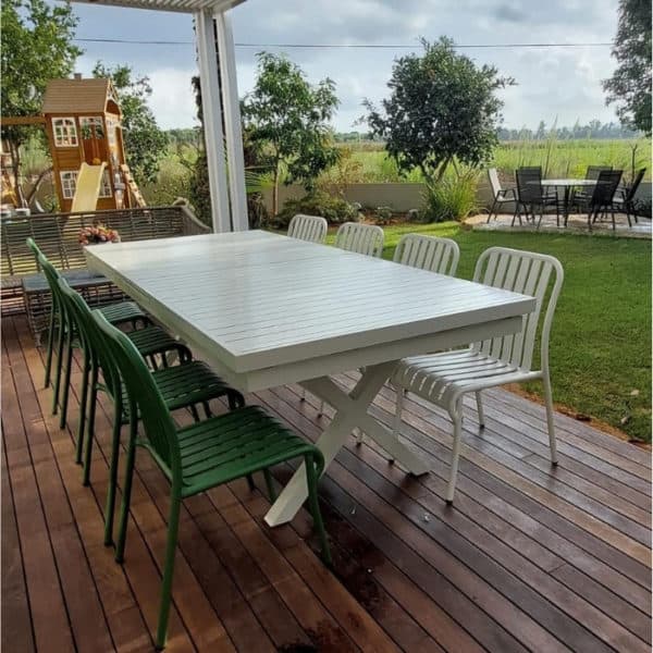 ברומו עיצובים - Linen שולחן אלומיניום ירוק 160 ס״מ