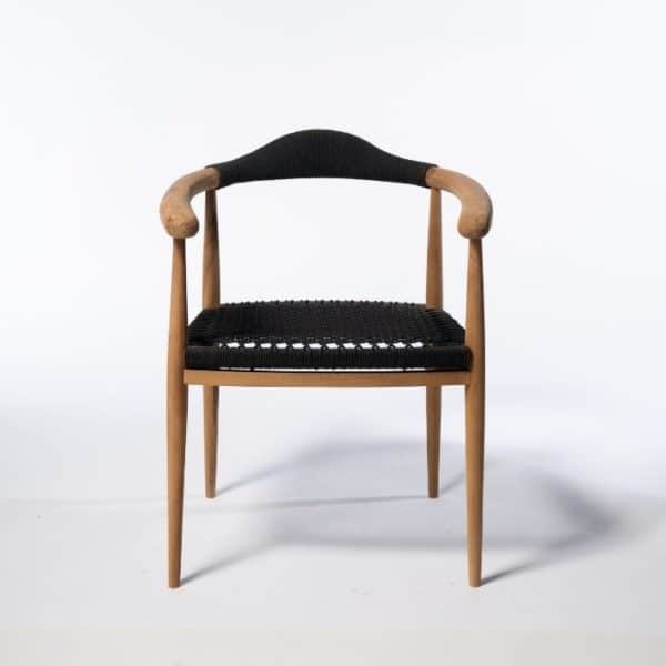 ברומו עיצובים - Paros כסא עם אריגה סינטטית שחורה
