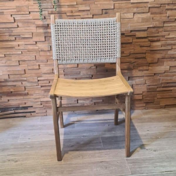 ברומו עיצובים - Jepara teak כסא אוכל מושב עץ טיק