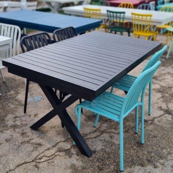 ברומו עיצובים - Linen שולחן אלומיניום שחור 160 ס״מ