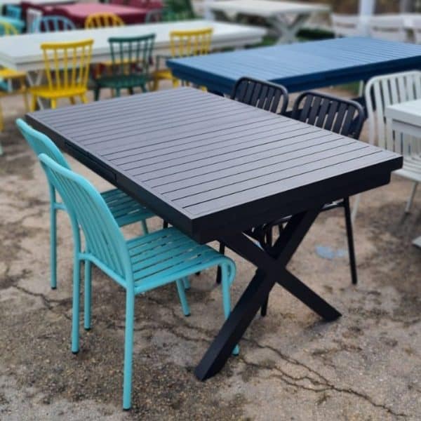 ברומו עיצובים - Linen שולחן אלומיניום שחור 160 ס״מ