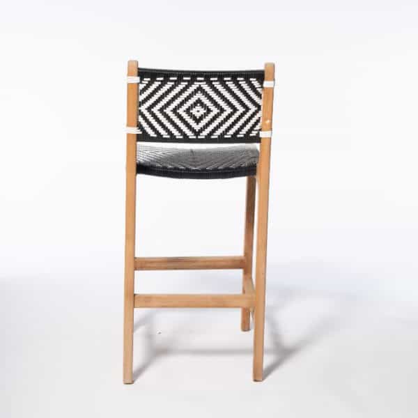 ברומו עיצובים - Jepara כסא בר ראטן סינטטי שחור לבן