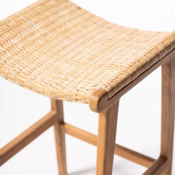 ברומו עיצובים - Jepara כסא בר ללא משענת ראטן טבעי