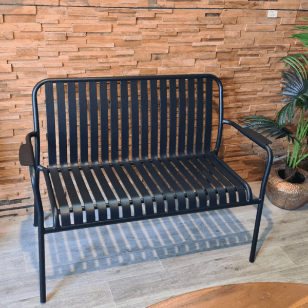 ברומו עיצובים - Linen ספסל אלומיניום שחור