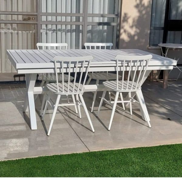 ברומו עיצובים - Linen שולחן אלומיניום לבן 180 ס״מ