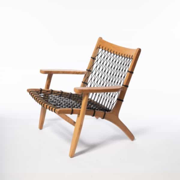 ברומו עיצובים - Black כורסא מעץ טיק וחבל סינטטי