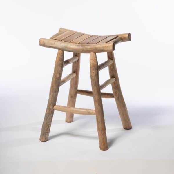 ברומו עיצובים - Boho כסא בר ללא משענת מעץ טיק