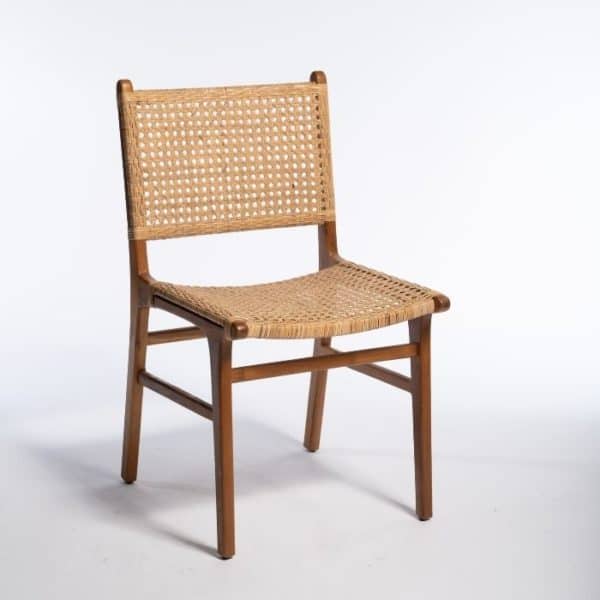 ברומו עיצובים - Jepara new כסא אוכל טיק וראטן טבעי
