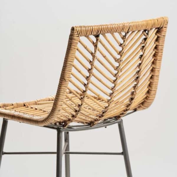 ברומו עיצובים - Shell כסא בר ראטן וברזל