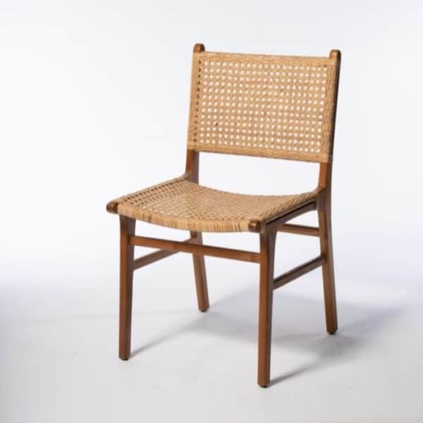 ברומו עיצובים - Jepara new כסא אוכל טיק וראטן טבעי