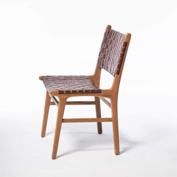 ברומו עיצובים - Surakarta כסא עור קלוע חום