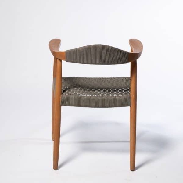 ברומו עיצובים - Paros כסא עם אריגה סינטטית אפורה