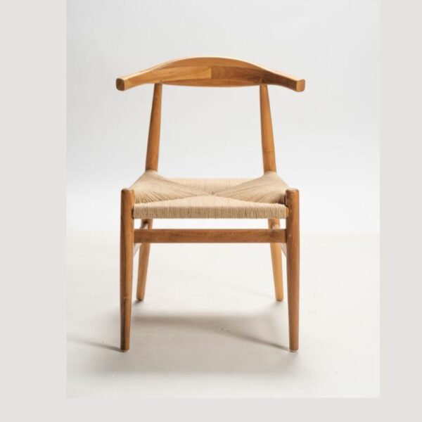 ברומו עיצובים - Agus כסא אוכל מעץ טיק ואריגה סינטטית
