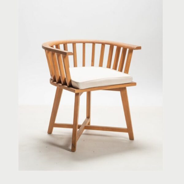 ברומו עיצובים - David כסא אוכל מעוגל מבסיס עץ טיק