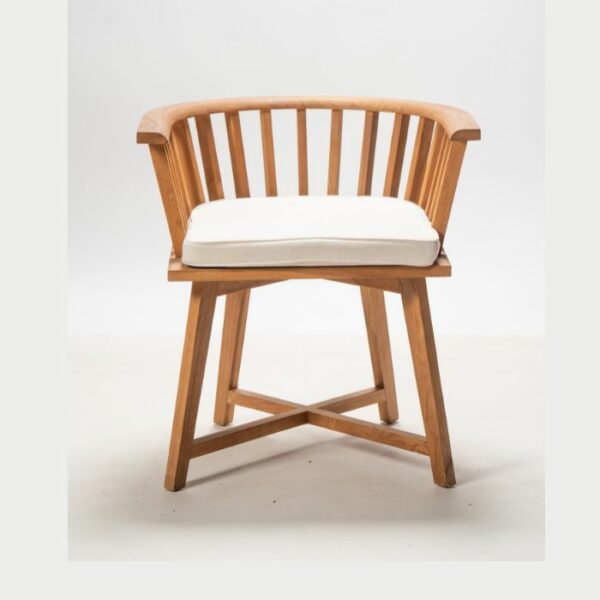 ברומו עיצובים - David כסא אוכל מעוגל מבסיס עץ טיק