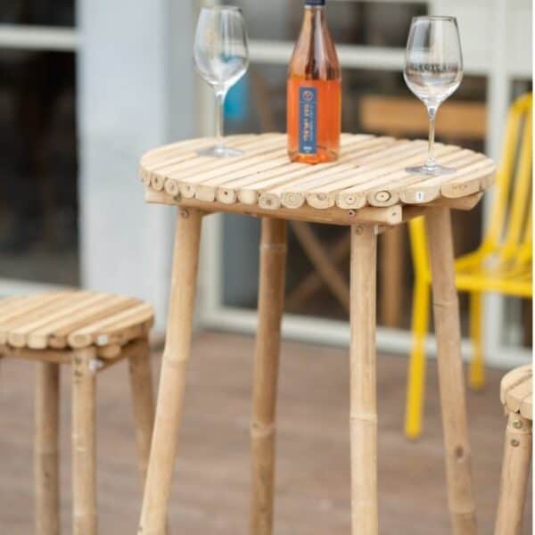 ברומו עיצובים - Bamboo שולחן בר מבמבוק ו 2 כסאות בר