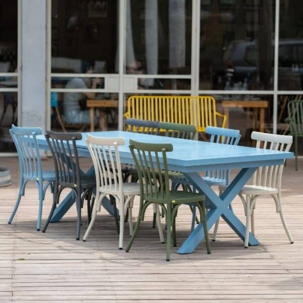 ברומו עיצובים - Linen שולחן אלומיניום כחול 180 ס״מ