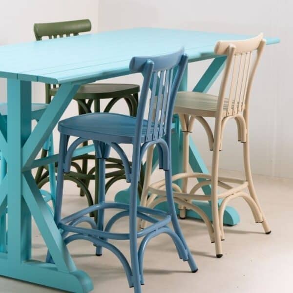 ברומו עיצובים - Mattise כסא בר מאלומניום כחול