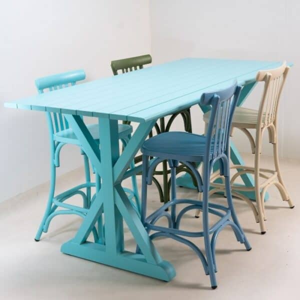 ברומו עיצובים - Mattise כסא בר מאלומניום כחול