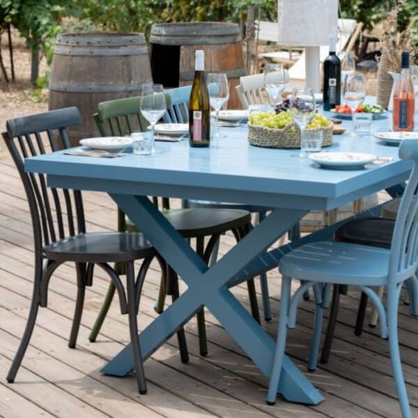 ברומו עיצובים - Linen שולחן אלומיניום כחול 180 ס״מ