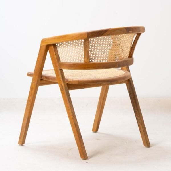 ברומו עיצובים - Kansas כסא מעץ טיק וראטן טבעי