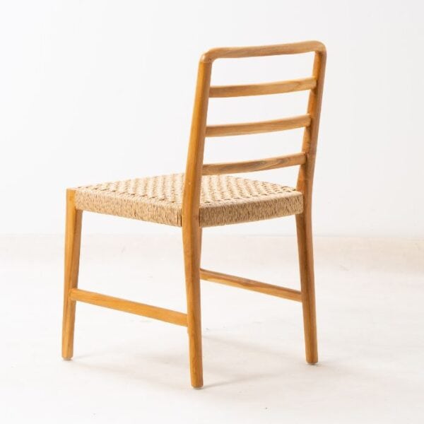 ברומו עיצובים - Stripe כסא אוכל מעץ וראטן סינטטי