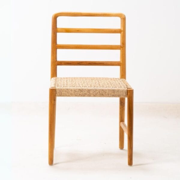 ברומו עיצובים - Stripe כסא אוכל מעץ וראטן סינטטי