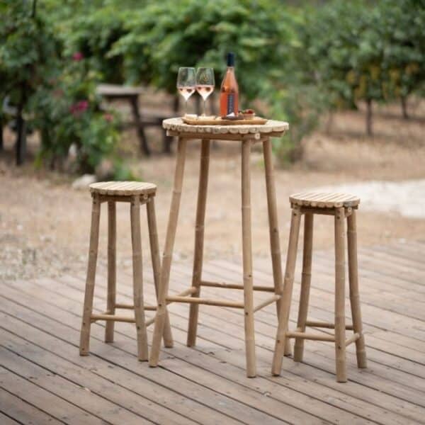 ברומו עיצובים - Bamboo כסא בר עגול מבמבוק