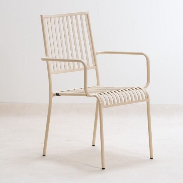 ברומו עיצובים - Rubens כסא אלומיניום עם ידיות שמנת