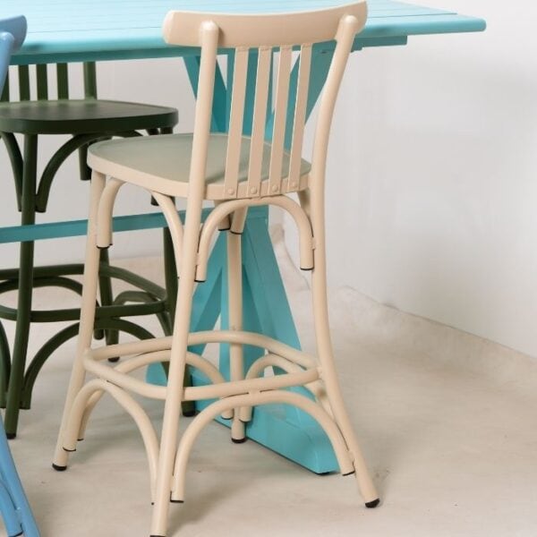 ברומו עיצובים - Mattise כסא בר מאלומניום שמנת