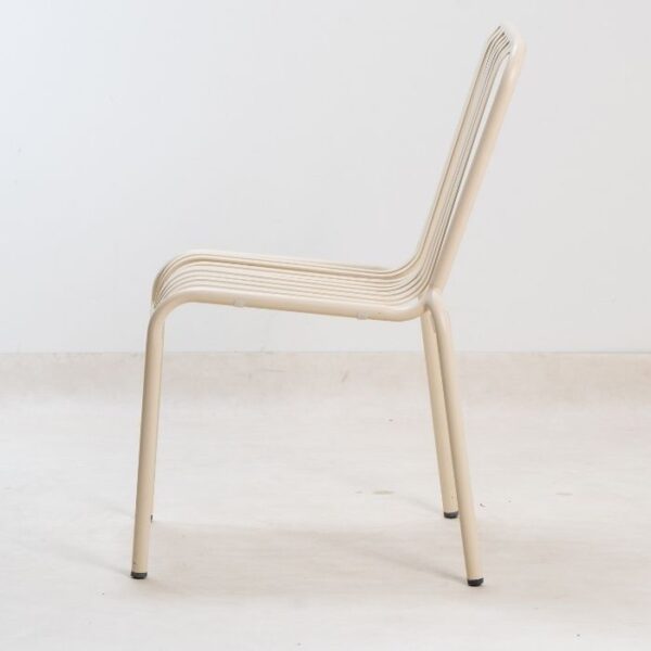 ברומו עיצובים - New Linen כסא מתכת שמנת