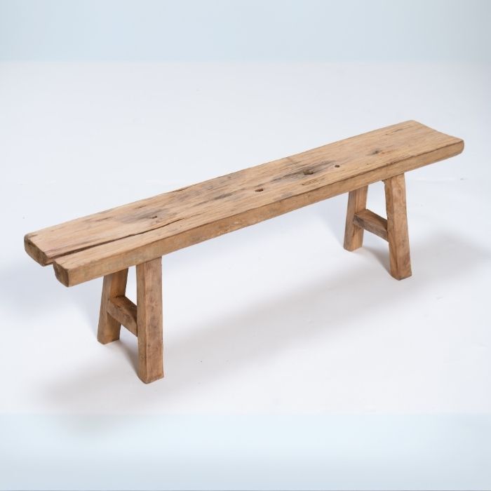 Teak ספסל כפרי מעץ טיק ממוחזר